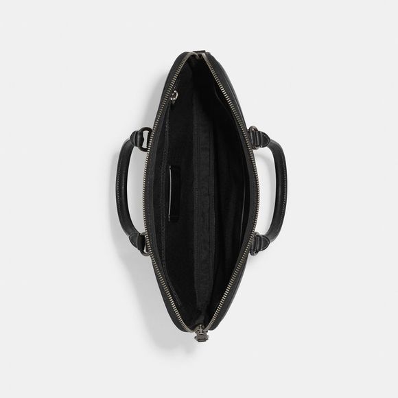 NWT Coach Outlet Liam Compact Brief In Signature Canvas - Picture 3 of 6